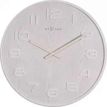 NeXtime 3096WI - Zegar ścienny - kwarcowy - okrągły - biały - drewno - drewno