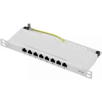 Renkforce RF-4996630 8-portowy panel krosowy 254 mm (10) CAT 6a 0,5 HE szary (RF-4996630)