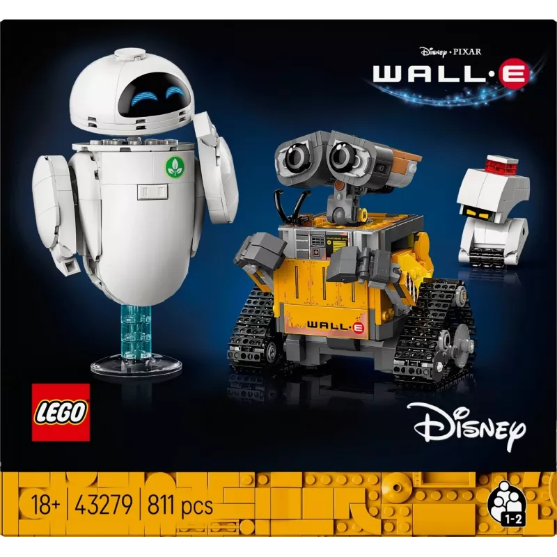 LEGO zestaw konstrukcyjny Disney Pixar WALL·E i EVE 43279 — 811 elementów, wysokość 130 mm, dla 18+