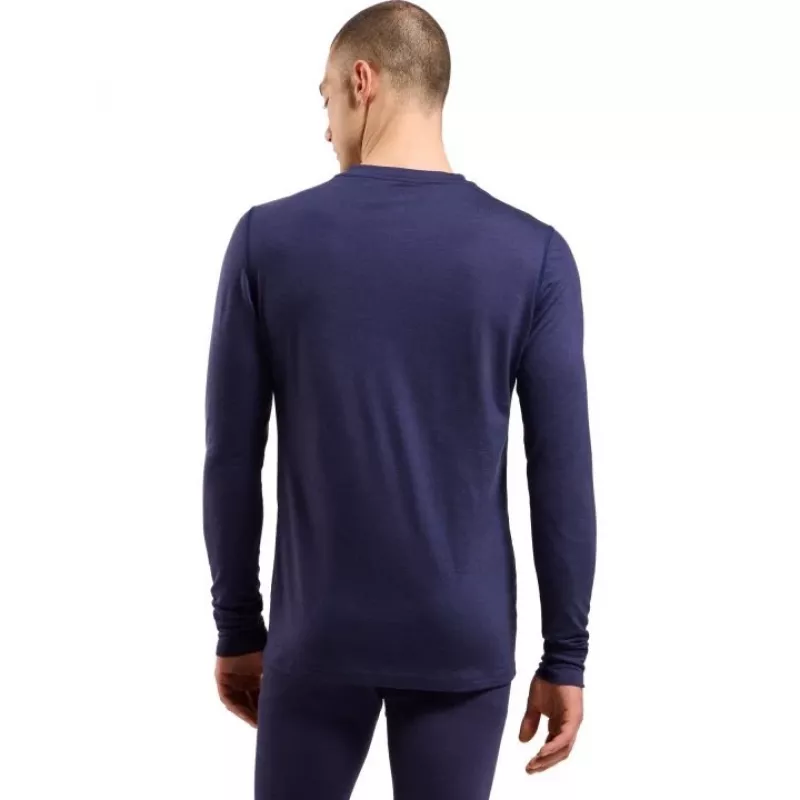 Odlo BL TOP crew neck l/s MERINO 200 długi rękaw, bielizna termoaktywna, rozmiar L, niebieski