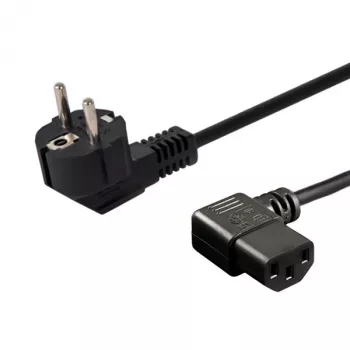 Kabel zasilający SAVIO CL-116 — 1.8 m, czarny, kątowa wtyczka zasilająca Typ C do kątowej IEC C13, 3-żyłowy 0.5 mm²