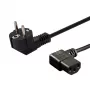 Kabel zasilający SAVIO CL-116 — 1.8 m, czarny, kątowa wtyczka zasilająca Typ C do kątowej IEC C13, 3-żyłowy 0.5 mm²