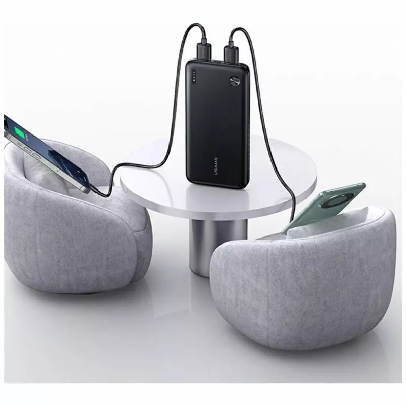 Power bank usams PB83 10000mAh PD 2×USB-A USB-C biały