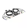 Eaton Tripp Lite series 2-Port USB/HD Cable KVM Switch with Audio/Video, Cables and USB Peripheral Sharing - KVM-/Audio-/USB-Switch - 2 x KVM/Audio/USB - 1 lokaler Benutzer - Desktop