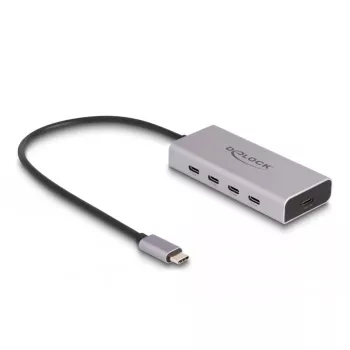 DeLOCK USB Hub 10 Gbps Type-C 4 Porty PD 85W Kabel 30 cm