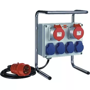 Power Extension Brennenstuhl 1153750 2m 6 gniazd AC Czarny Niebieski Czerwony Srebrny