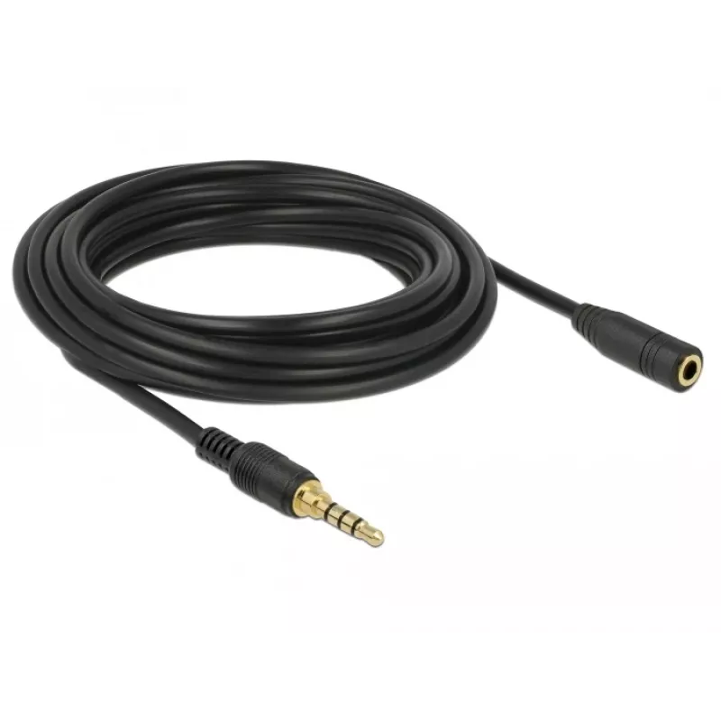Kabel audio 3,5 mm męski na żeński DeLOCK 85635 5 m czarny