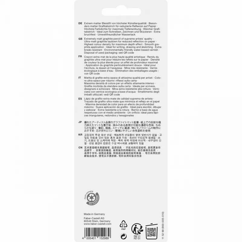 Ołówek grafitowy Faber-Castell 115298 Multi 4 szt. Czarny