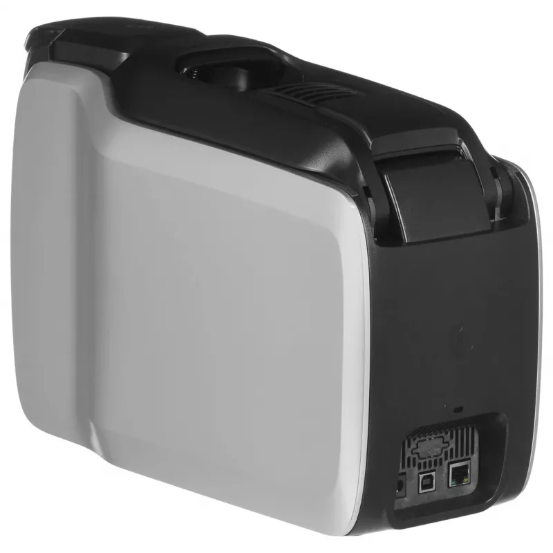 Plastic card printer Zebra ZC300 — Dye-sublimation/Thermal transfer, 300x300 DPI, LCD, 100-sheet input, Ethernet, srebrny/Czarny