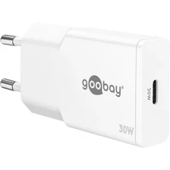 USB-C PD GaN Fast Charger cienki (30 W) (Biały)