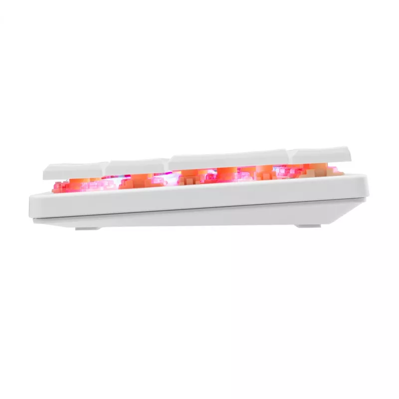 Klawiatura mechaniczna White Shark Nagamaki GK-006211 — kompaktowy układ, czerwone przełączniki mechaniczne, biała obudowa