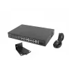 Przełącznik niezarządzalny LANBERG RSFE-16P-2C-150 — 18-portowy Gigabit, 16 PoE+/2 SFP, 150 W, 1U, metal, czarny