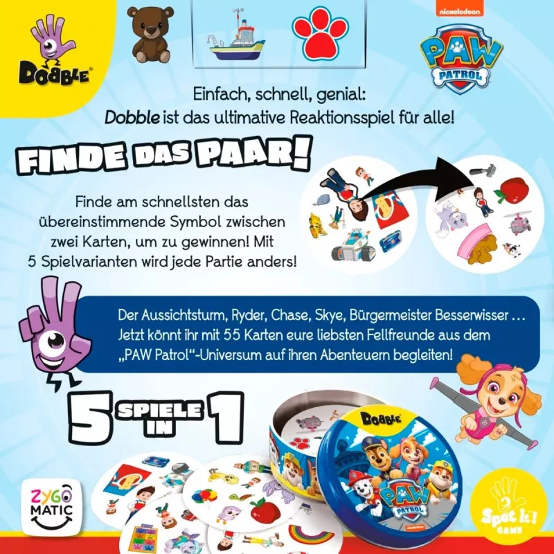 Dobble Paw Patrol, gra karciana
