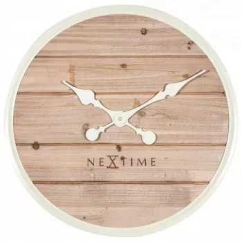 NeXtime klok 3134wi Plank, Ø50 cm, Ściana, Biały