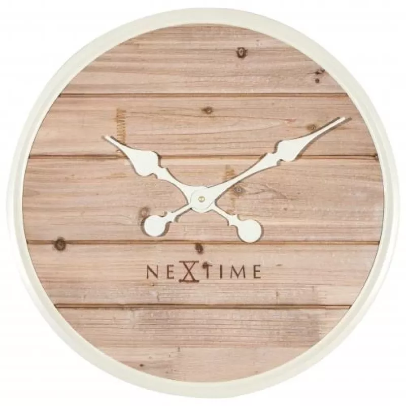 NeXtime klok 3134wi Plank, Ø50 cm, Ściana, Biały