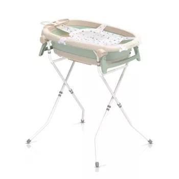 Wanienka dla niemowląt neno LUCY STAND składana ze stelażem, prostokątna, 1 półka, maks. obciążenie 30 kg, biała