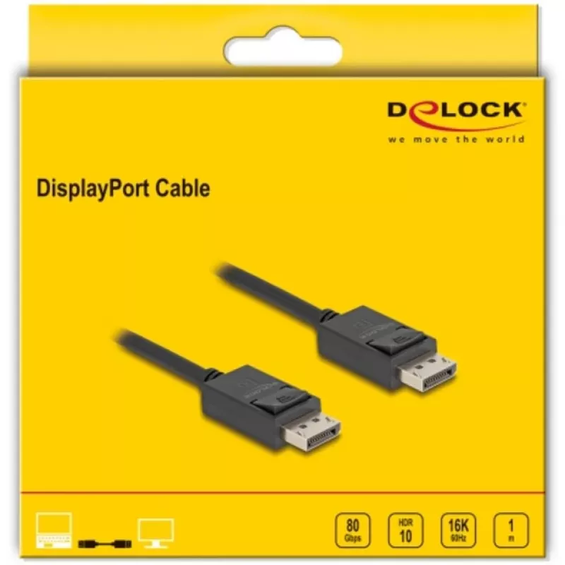 Kabel DisplayPort DeLOCK 81174 1 m Czarny DisplayPort na DisplayPort