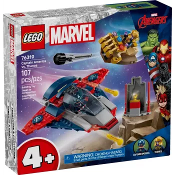 Zestaw klocków konstrukcyjnych LEGO Marvel Super Heroes Kapitan Ameryka Thanos 76319 — 107 elementów, 2 minifigurki, wiek 4+