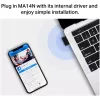 USB Wi‑Fi Adapter MERCUSYS MA14N — USB Type‑A, 2.4 GHz Single‑Band, up to 287 Mb/s, Czarny