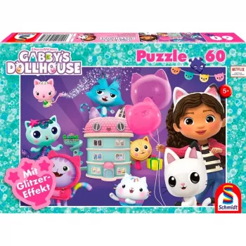 Gabby's Dollhouse: Przyjęcie urodzinowe w Domku dla lalek, Puzzle 60 elementów