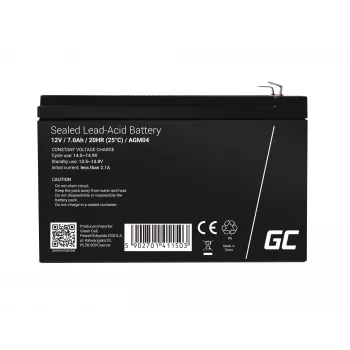 Akumulator UPS zielony Cell AGM04 12V 7Ah sealed lead acid (VRLA) czarny, 1 szt.