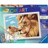 CreArt - Löwe mit Baby, Malen
