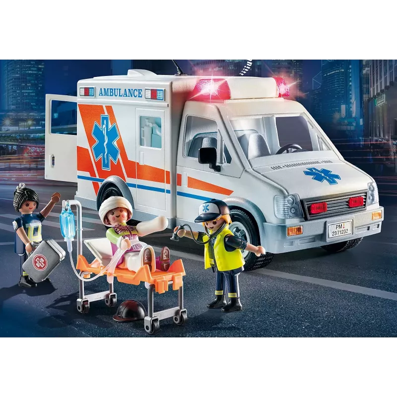 Zabawkowa karetka PLAYMOBIL 71232 — wielokolorowa, dla dzieci 4–10 lat, bateria AAA