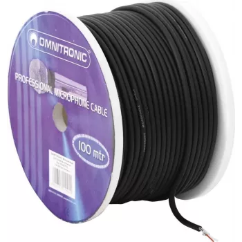 Kabel mikrofonowy Omnitronic 2x0.22 mm² 100 m Czarny