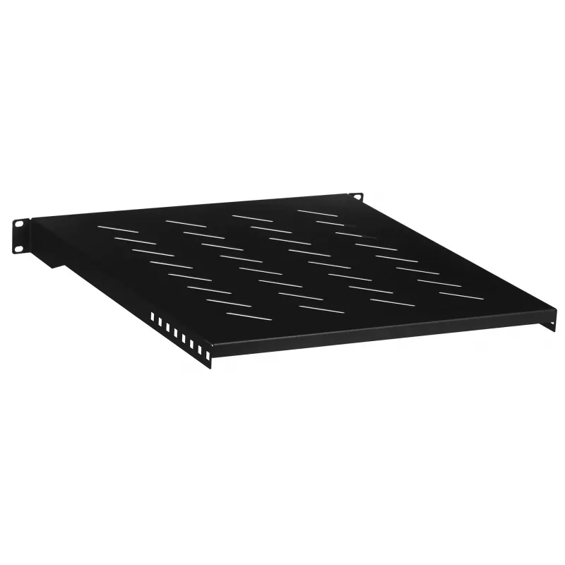 Półka rack LANBERG AK-1005-B — 1U 19-calowa półka rack, głębokość 500 mm, 482,6×45 mm, czarna, udźwig 25 kg