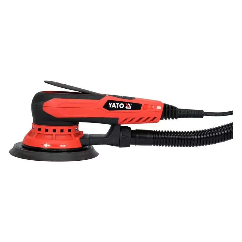 Szlifierka mimośrodowa YATO YT-82206 — 350 W, tarcza 150 mm, mimośród 5 mm, 4 000–10 000 obr./min, kabel 3 m