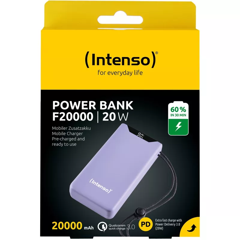 Powerbank USB 20000MAH QC3.0/fioletowy F20000 7332053 Intenso
