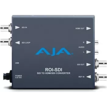 AJA ROI-SDI - 0 - 40 °C - -40 - 60 °C - 10 - 90% - 146,43 x 102,108 x 22,86 mm - 100 - 240 (ROI-SDI)