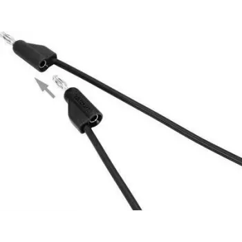 VOLTCRAFT Przewód pomiarowy [Wtyk 4 mm - Wtyk 4 mm] 0,5 m Czarny MSB-300 (MSB-300-0.5-SW)