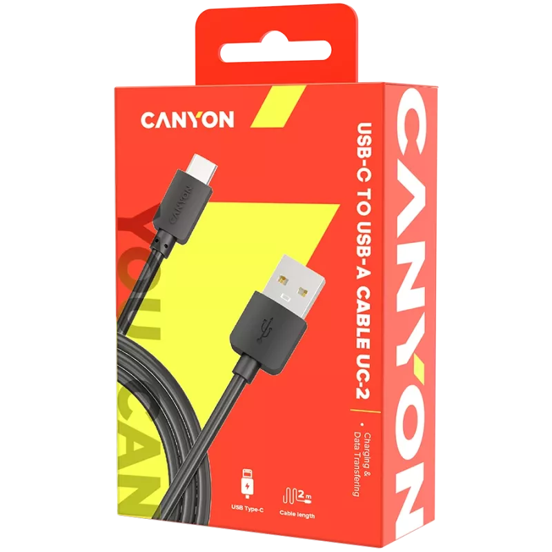 Kabel CANYON UC-2 USB-C 5W 2m Czarny
