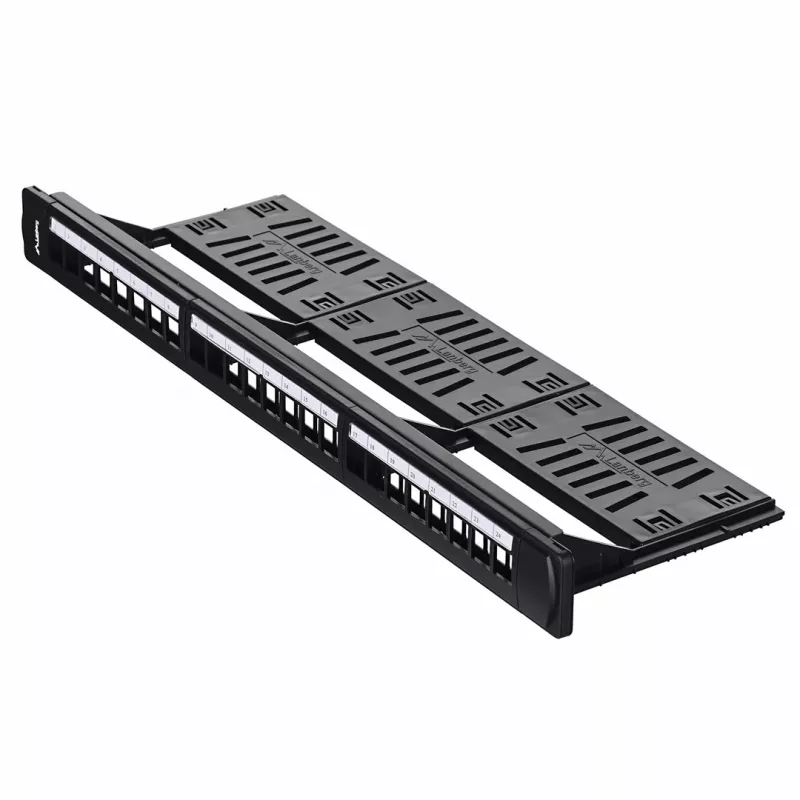 Patch panel 1U LANBERG PPKS-1124-B, 24 porty, 1U, ABS, czarny, 482.6×44.5×154 mm