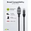 Kabel Ethernet USB-C 3.2 Gen2 wtyczka > wtyczka RJ-45 (czarny/srebrny, 5 metrów, pleciona osłona tekstylna)