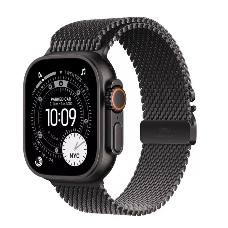 Smartwatch Apple Watch Ultra 3 GPS + Cellular 49mm Czarna Tytanowa Koperta z Czarną Tytanową Pętlą Milanese Średnia