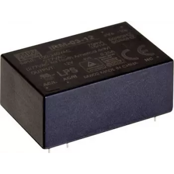 Zasilacz/przetwornica mean well IRM-03-5S, 3 W, wejście 85–305 V, wyjście 5 V, RoHS, 24×37×16 mm
