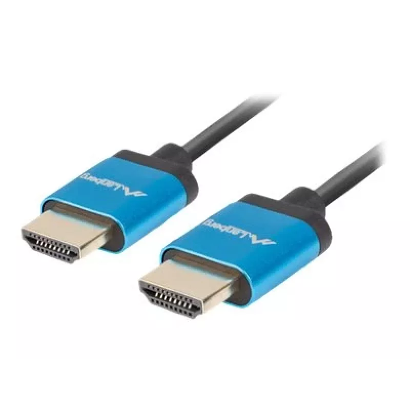 Kabel HDMI LANBERG CA-HDMI-22CU-0018-BK 1,8 m — HDMI typu A do A, HDMI 2.0, 18 Gbit/s, ARC, pozłacane złącza