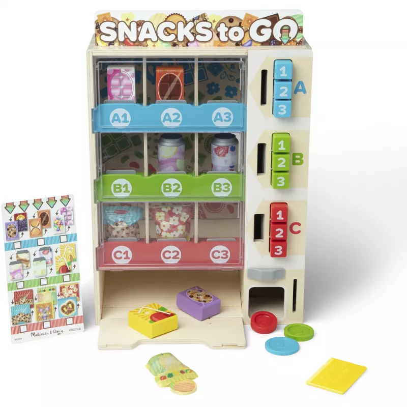 Melissa & Doug - Zestaw do zabawy w sklep z automatami sprzedającymi z drewna