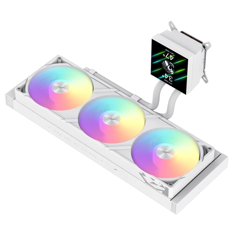 Chłodzenie cieczą Gamemax do CPU | GLACIER 360 LCD WH | Intel, AMD
