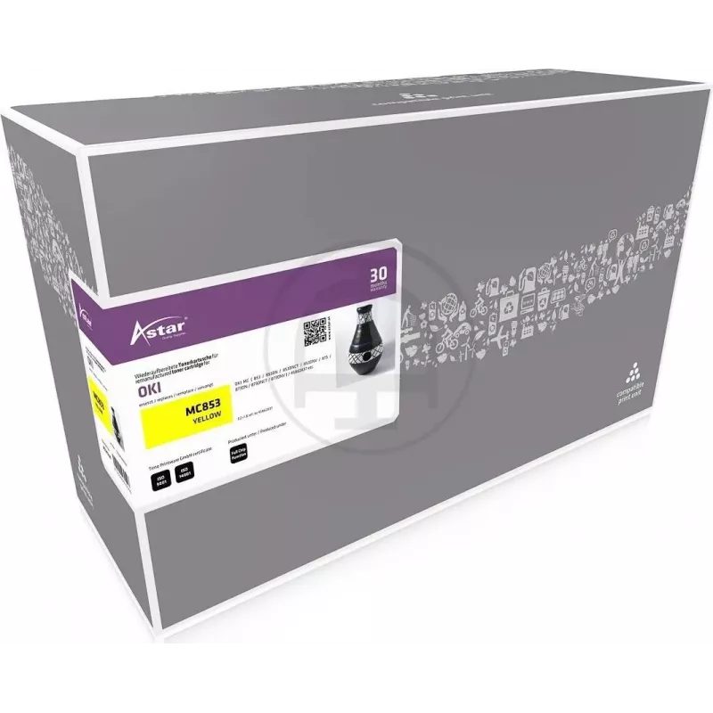ASTAR OKI Toner MC853 yell. 7,3K inkl. Chip - Astar OKI Toner MC853/873 - yell.