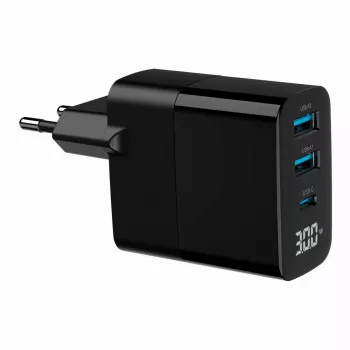 Gembird TA-UC-PDQC30LCD-BK-02 ładowarka do urządzeń mobilnych Uniwersalna Czarna AC Szybkie ładowanie Wewnętrzna