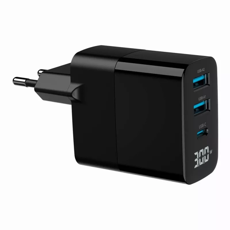 Gembird TA-UC-PDQC30LCD-BK-02 ładowarka do urządzeń mobilnych Uniwersalna Czarna AC Szybkie ładowanie Wewnętrzna