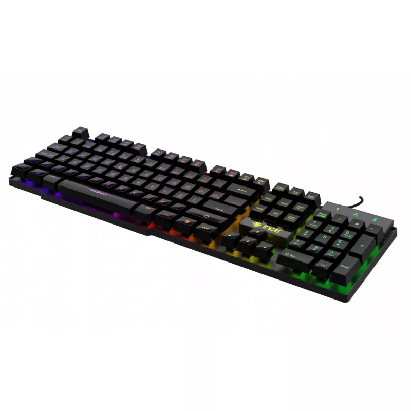 Klawiatura gamingowa Incase IKG-446 Regenbogen, RGB, układ niemiecki, detal