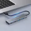 GRAUGEAR G-HUB2A2C-AC koncentrator interfejsów USB 3.2 Gen 1 (3.1 Gen 1) Type-A + Type-C 5000 Mbit/s Srebrny
