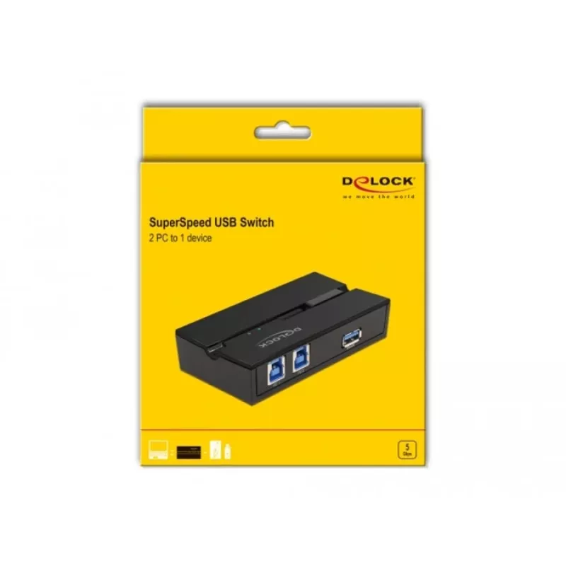 DeLOCK 11495 przełącznik danych komputerowych 5 Gbit/s Czarny Plastik