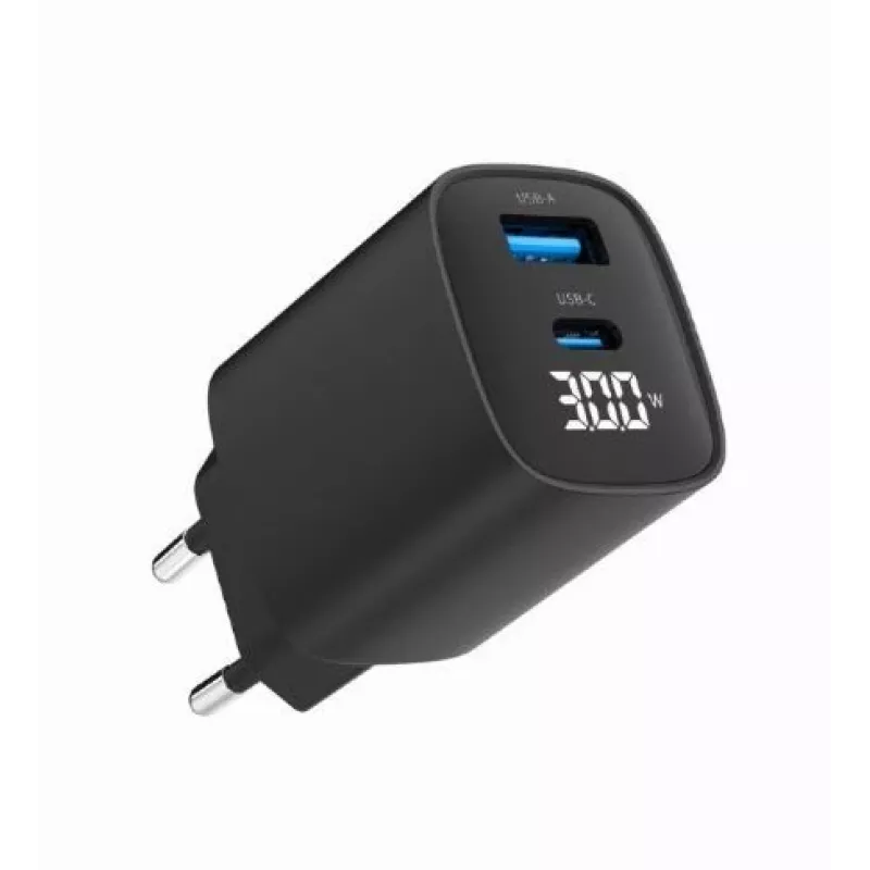 Ładowarka do urządzeń mobilnych Gembird TA-UC-PDQC30LCD-BK-01 Szybkie ładowanie Czarna