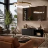 Szafka RTV cama meble LIVERTI 150x42x48 cm, czarny blat z płyty wiórowej, czarny stelaż