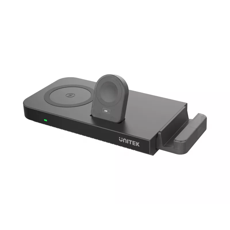 UNITEK MagMighty Combo 5 Słuchawki Smartfon Smartwatch Czarny USB Ładowanie bezprzewodowe Szybkie ładowanie